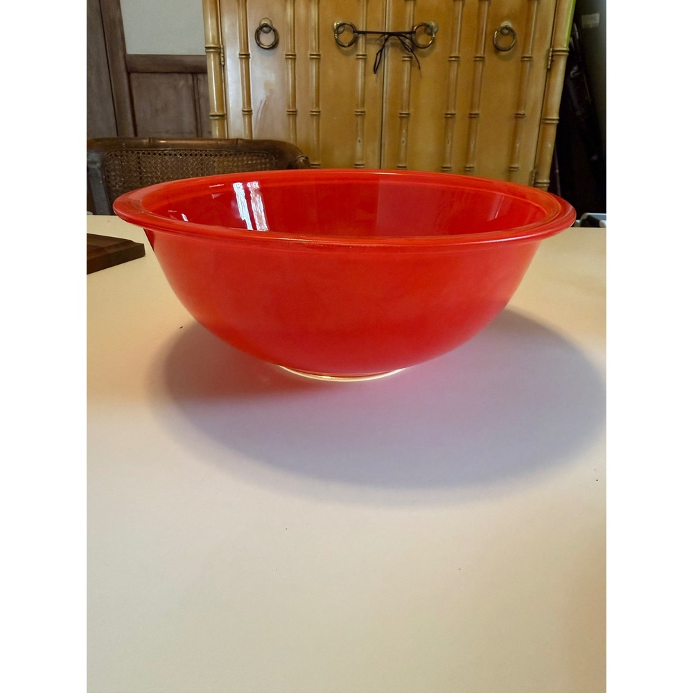 Vintage Pyrex 325 Red Mixing Bowl 2.5L Glass Nesting Bowl Made in USA
